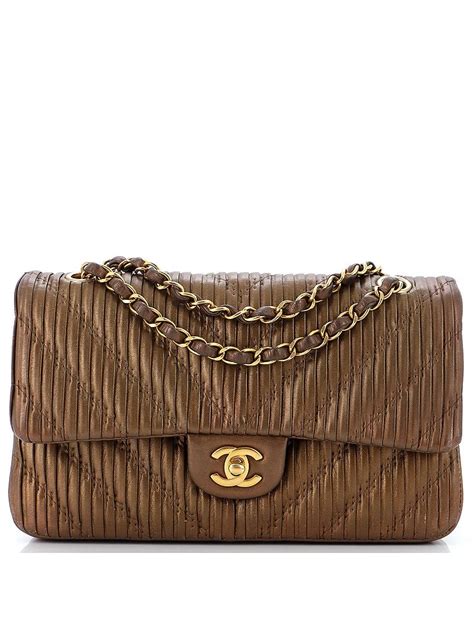 chanel coco pleats flap brown